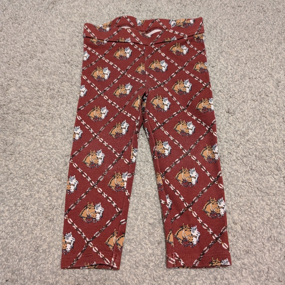 3 For $18 Janie and Jack Brown Patterned Leggings - Picture 2 of 4